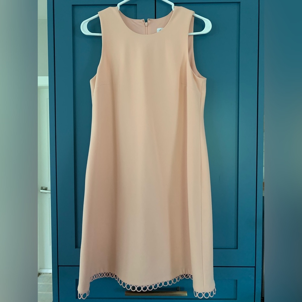 Calvin Klein Peach Mini Shift Dress with Pretty Hem Detail
